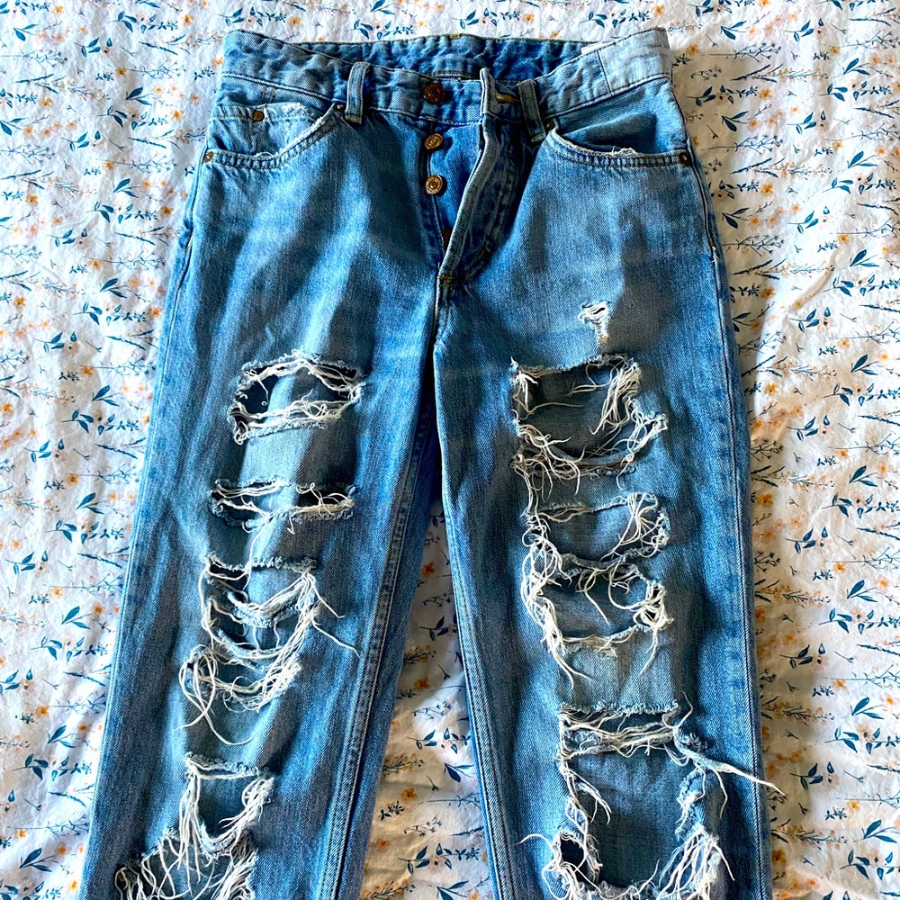 Denim boyfriend jeans for sale!